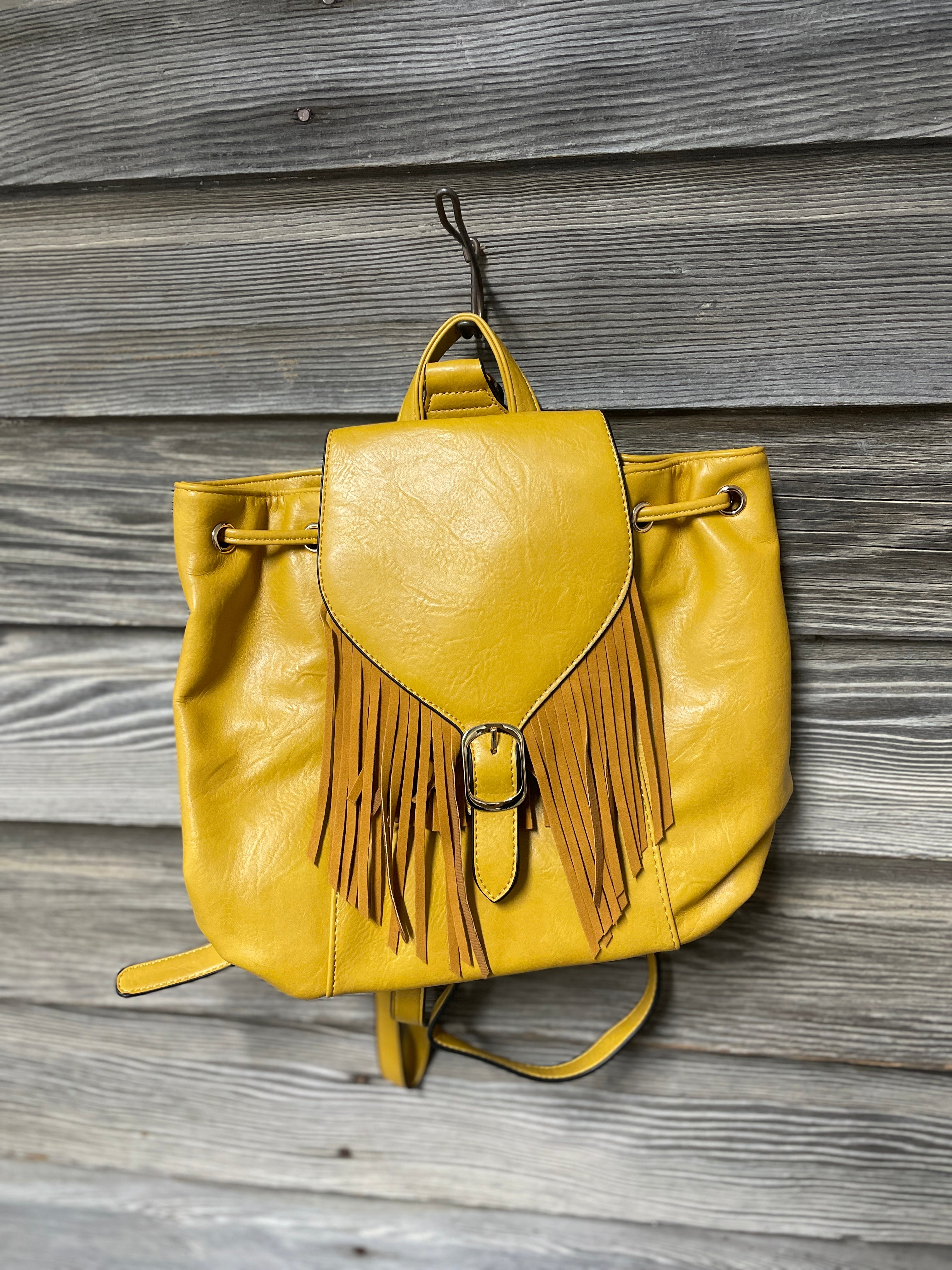 Jewel Bucket Backpack- Mustard