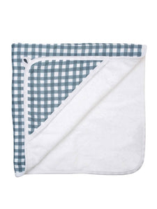 Hooded Baby Towel- Navy Gingham