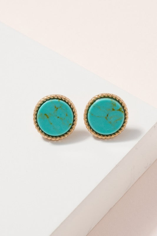 Turquoise and Gold Studs