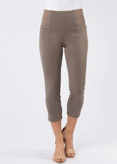 Ponte Cropped Pant- Taupe- XXL
