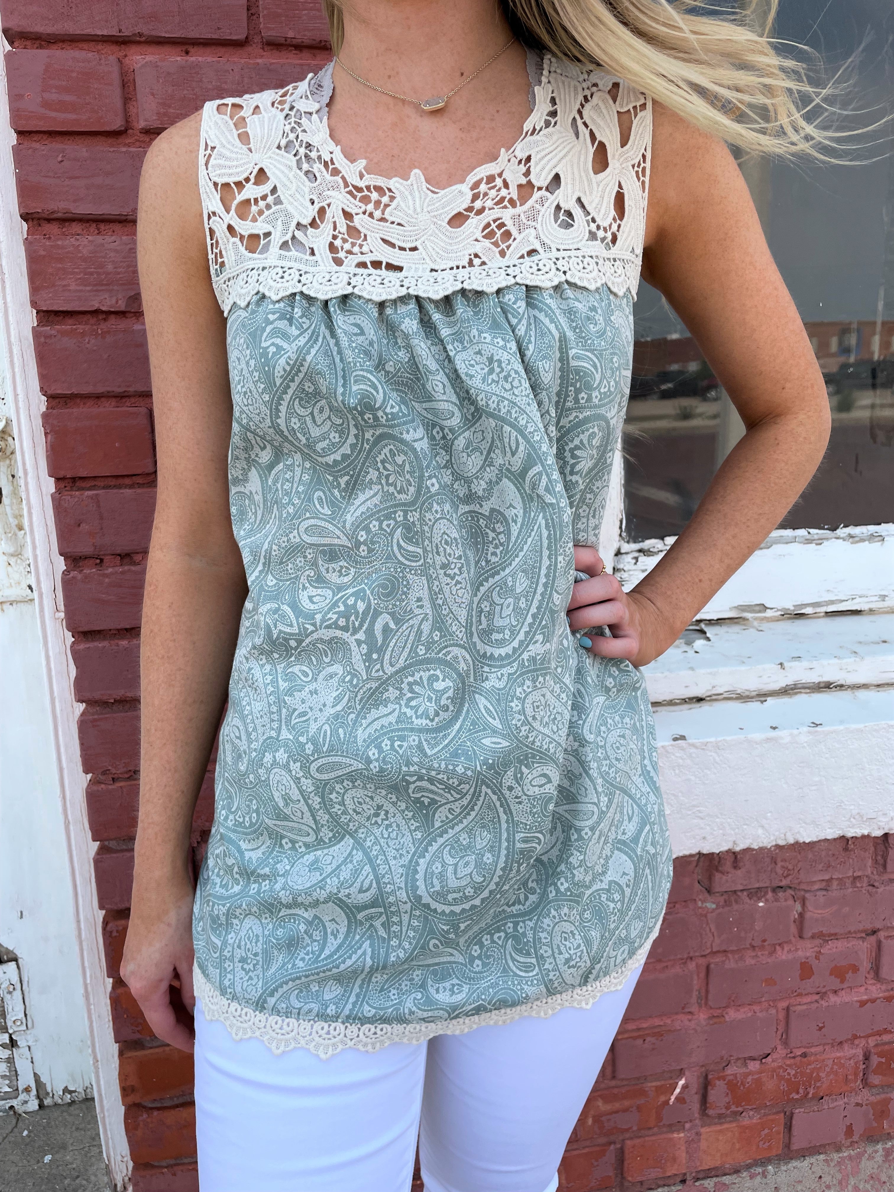Paisley and Lace Top