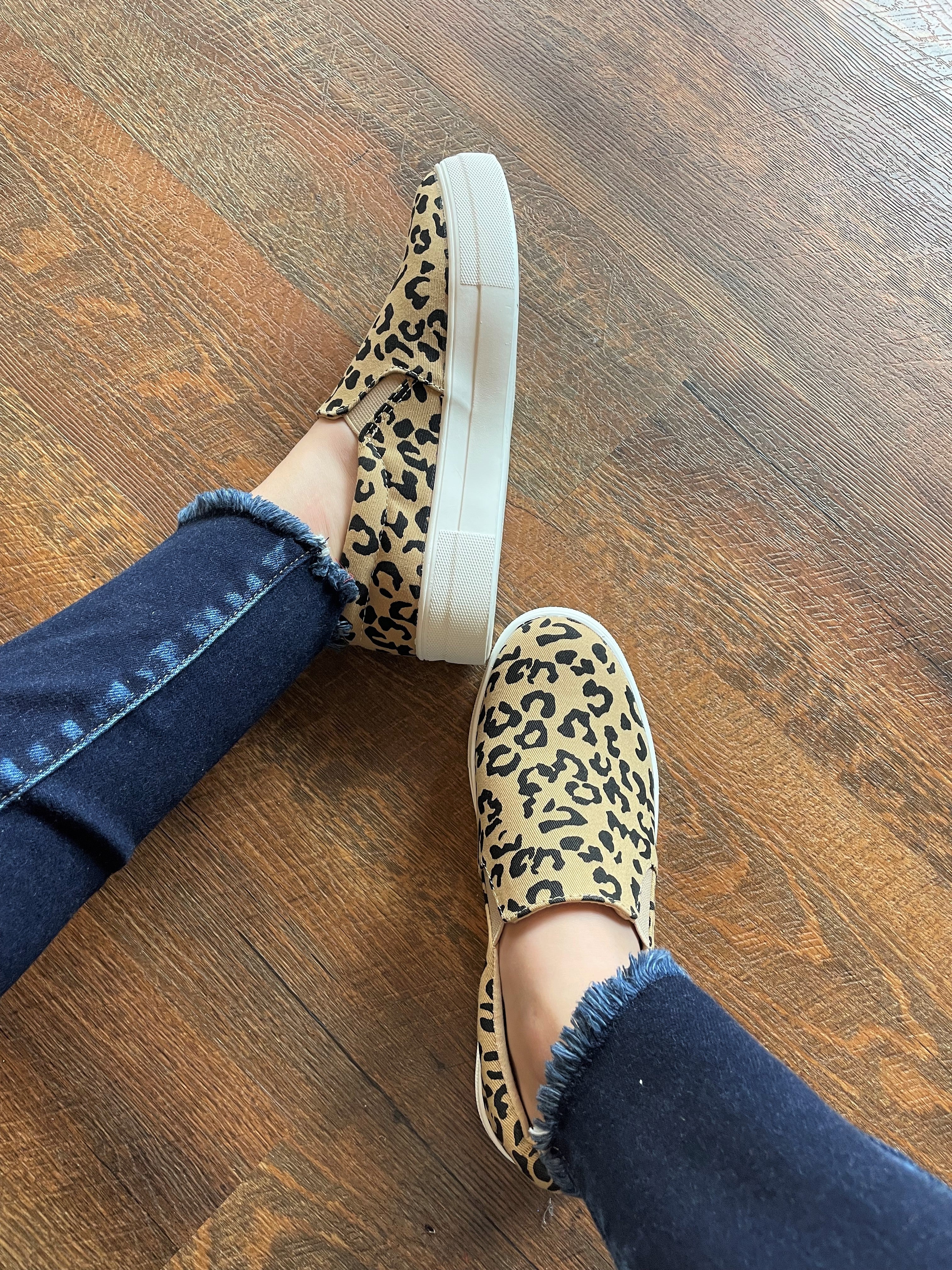 Cheetah Print Slip On Sneakers