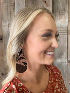 See You Later Earrings- Pink Cow Print