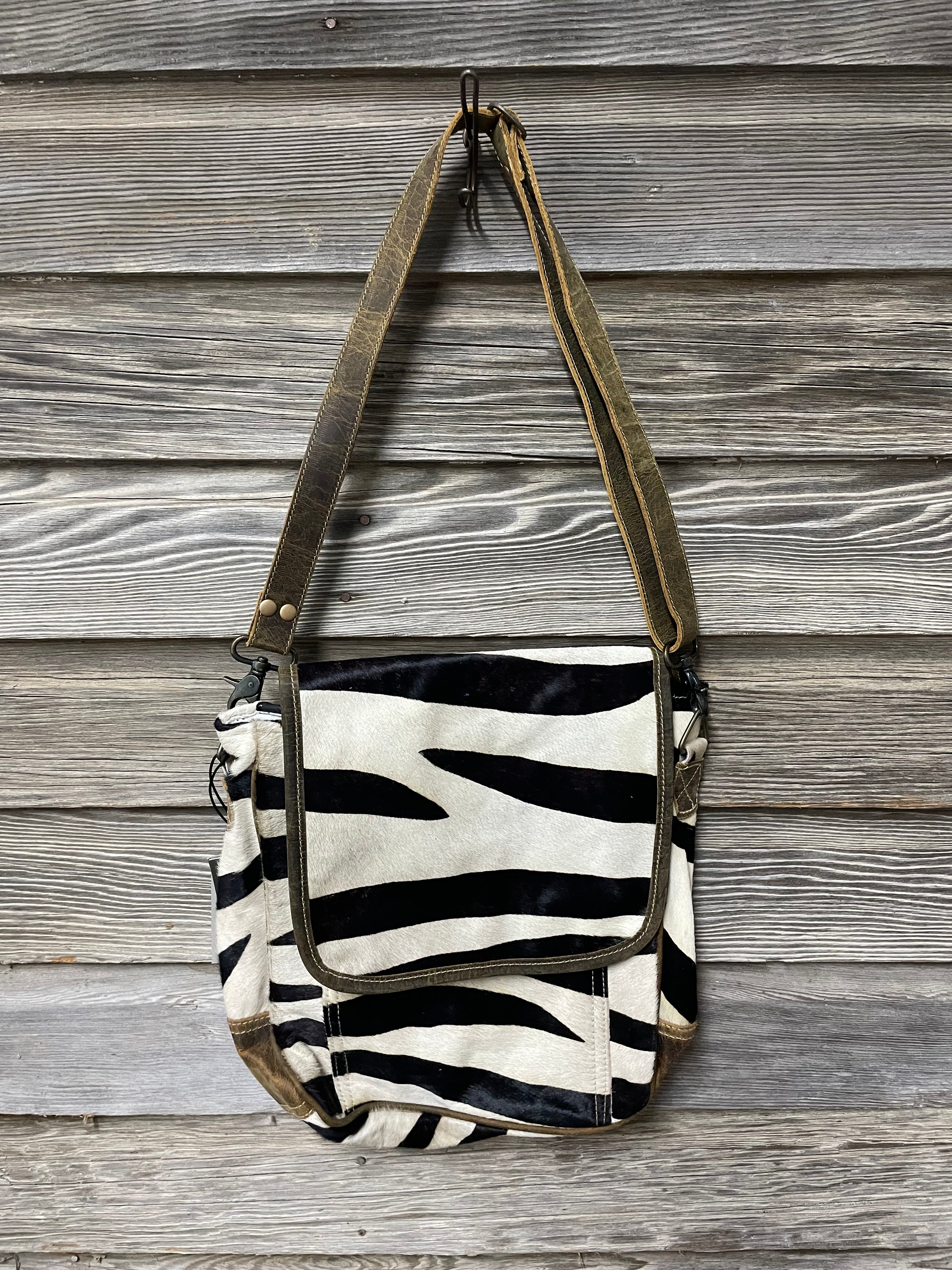 Zebra and Leather Crossbody