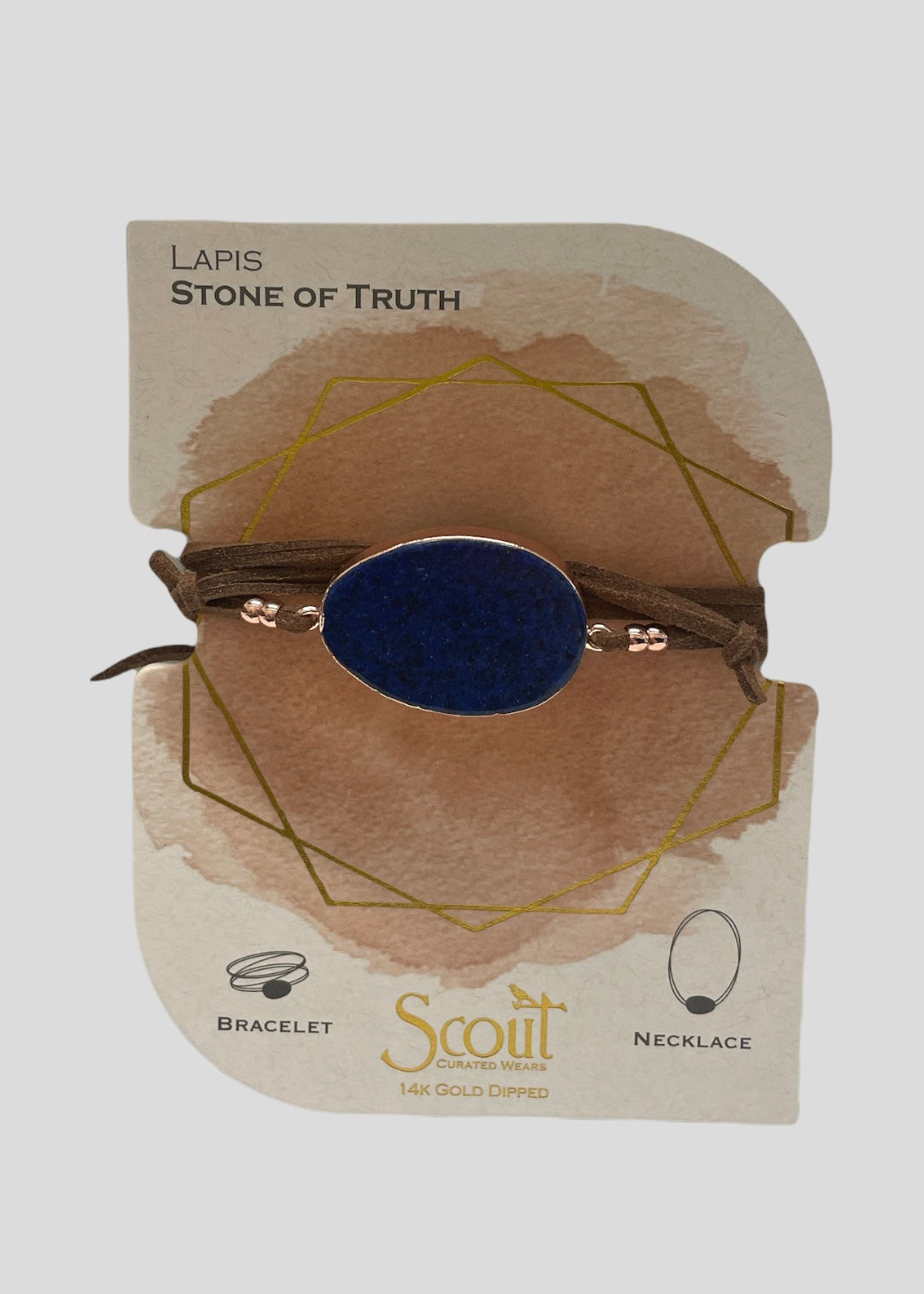 Stone of Truth Suede Stone Wrap- Lapis