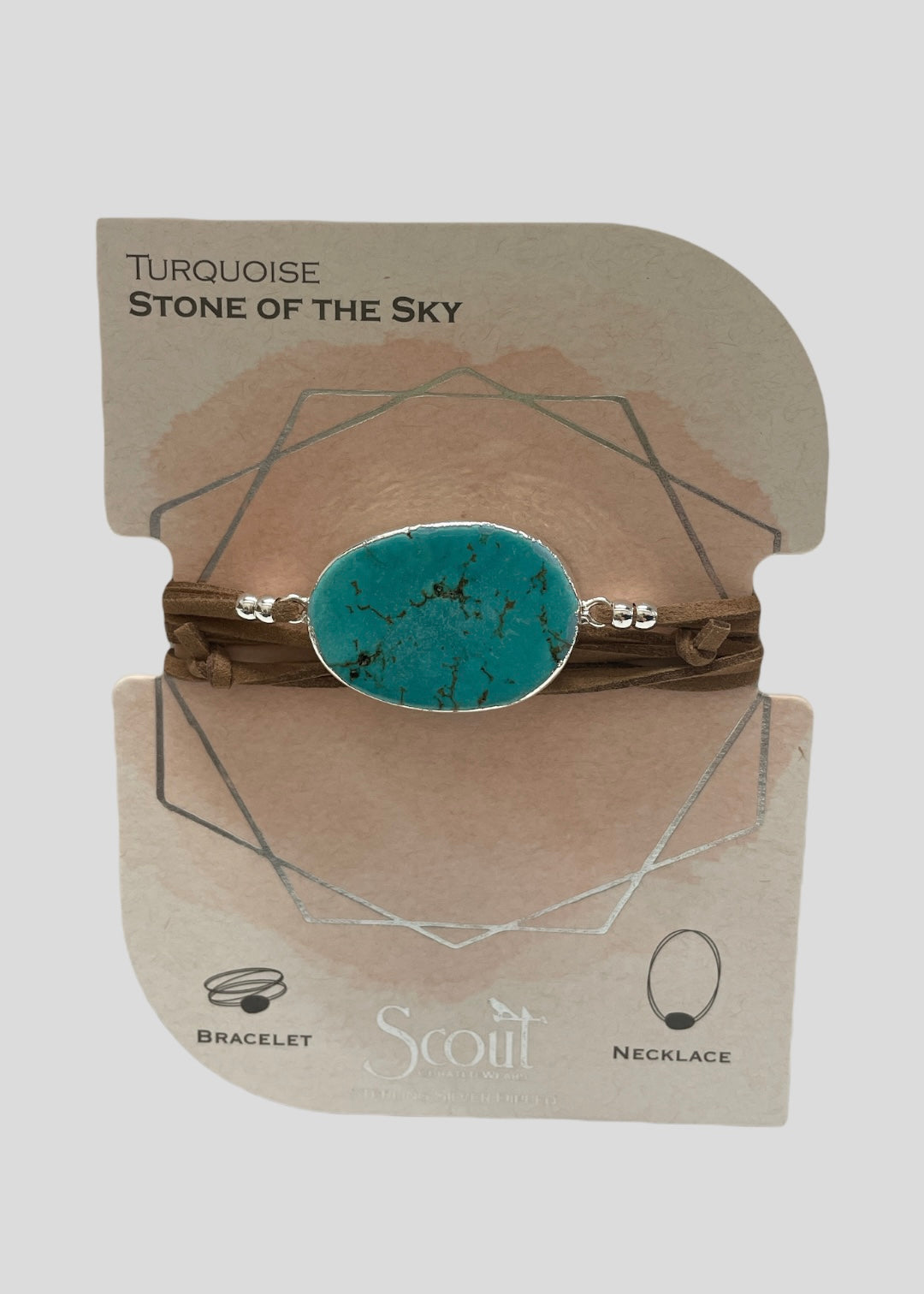 Stone of the Sky Suede Stone Wrap- Turquoise