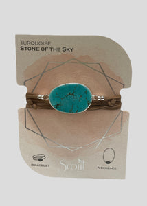 Stone of the Sky Suede Stone Wrap- Turquoise